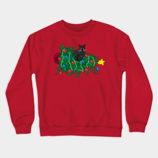 Cat Hates Your Tree - black Crewneck Sweatshirt